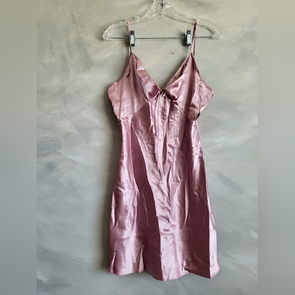 Purple Sateen Chemise Nightgown Mini Mudi Size M - Picture 2 of 12